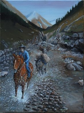 Terry Bearden; Riding The Ridge , 2013, Original Painting Oil, 24.2 x 18 inches. Artwork description: 241    this is about how bleauiful our open moutains can be. this is an area where the artist lives and love   ...