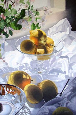 Tony Masero; Freshly Picked Lemons, 2006, Original Painting Oil, 24 x 36 inches. 