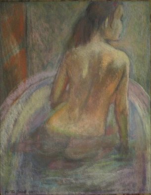 Malcolm Tuffnell; Evening Bath, 2008, Original Pastel, 9 x 12 inches. Artwork description: 241 a beauty emerges from her bath...