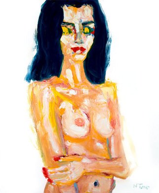 Neal Turner; Portrait Of Mariacarla Boscono, 2010, Original Painting Oil, 23.5 x 28.5 inches. Artwork description: 241  Original, contemporary nude. Portrait of Mariacarla Boscono by Neal Turner. Location: Nice, France. ...