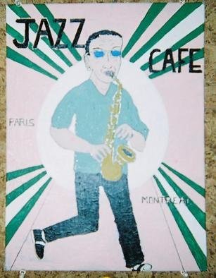 Thomas Mccabe; Jazz Cafe, 2003, Original Painting Acrylic, 16 x 12 inches. Artwork description: 241 A real hep- cat blowin' his horn. ...