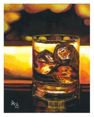 Tylor Adair; On The Rocks, 2016, Original Painting Acrylic, 11 x 14 inches. Artwork description: 241  Nothing like a night cap to top off a long day ...