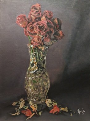 Tylor Adair; The Wilted, 2017, Original Painting Acrylic, 11 x 14 inches. Artwork description: 241 Being invited into an art exhibition just weeks before the deadline I scrabbled to create something new to present. This motif was created based on some wilting flowers that had been over due for being discarded. They were still so beautiful. I needed to do something to ...