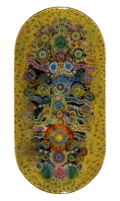 Bruce Riley; Chakra Shield, 2013, Original Mixed Media, 48 x 24 inches. Artwork description: 241    Contemporary art, painting, mixed media, psychedelic         Organic. abstract, psychedelic, colorful,  ...