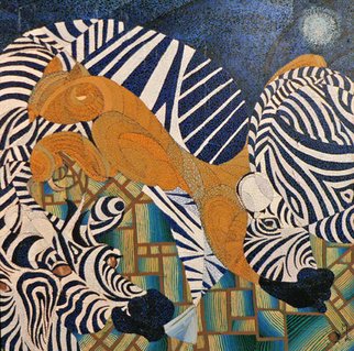 Marcus Thomas; The Zebras Ate My New Rig..., 2010, Original Painting Acrylic, 48 x 48 inches. Artwork description: 241  colorful, cubism, abstract, animals, horses, zebras, exotic, large scale, painting, ...
