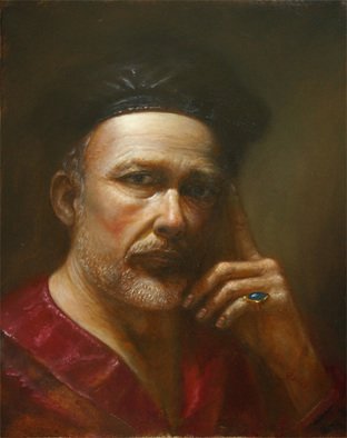 Vaidotas Bakutis; Self Portrait, 2008, Original Painting Oil, 40 x 50 cm. 