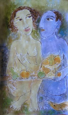 Yevmenenko Valentina; A Breakfast, 2011, Original Painting Oil, 30 x 51 cm. Artwork description: 241               Paper, oil, 30o51. 2011              ...