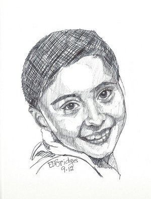Evie O. Bridges; Aaron, 2012, Original Drawing Pen, 11 x 8 inches. Artwork description: 241         Rough Sketch             ...
