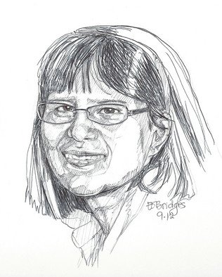 Evie O. Bridges; Beth, 2012, Original Drawing Pen, 11 x 8 inches. Artwork description: 241               Rough Sketch                   ...