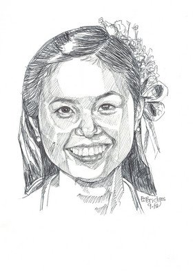 Evie O. Bridges; Camille, 2012, Original Drawing Pen, 11 x 8 inches. Artwork description: 241                  Rough Sketch                      ...