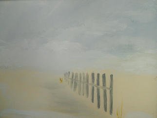 Valerie Leri, 'Beach Fence 2', 2016, original Painting Acrylic, 11 x 14  x 1 inches. Artwork description: 1911 Original painting with distressed wood frame. ...