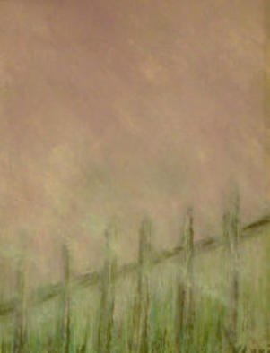 Valerie Leri, 'Cape Cod Fence On A Foggy Day', 2015, original Painting Acrylic, 19 x 23  x 1 inches. Artwork description: 1911 Original painting with beige wood frame. ...