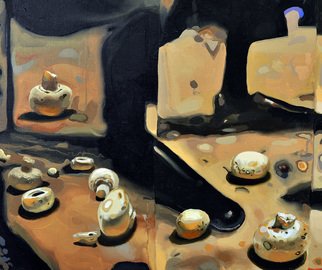 Viorel  Popescu; Quator Detail, Mushrooms, 2009, Original Painting Oil, 50 x 42 inches. 