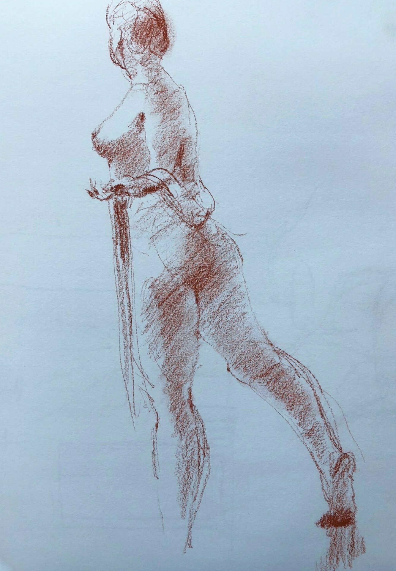 John Tooma; Figure Study, 2015, Original Drawing Pastel, 40 x 60 cm. Artwork description: 241   this is another figure study in pastel, this is an ongoing part of my attraction to the human body, its complexities and beauty. There will never be a moment that I can say I go it. This is the most difficult subject matter ever.  ...