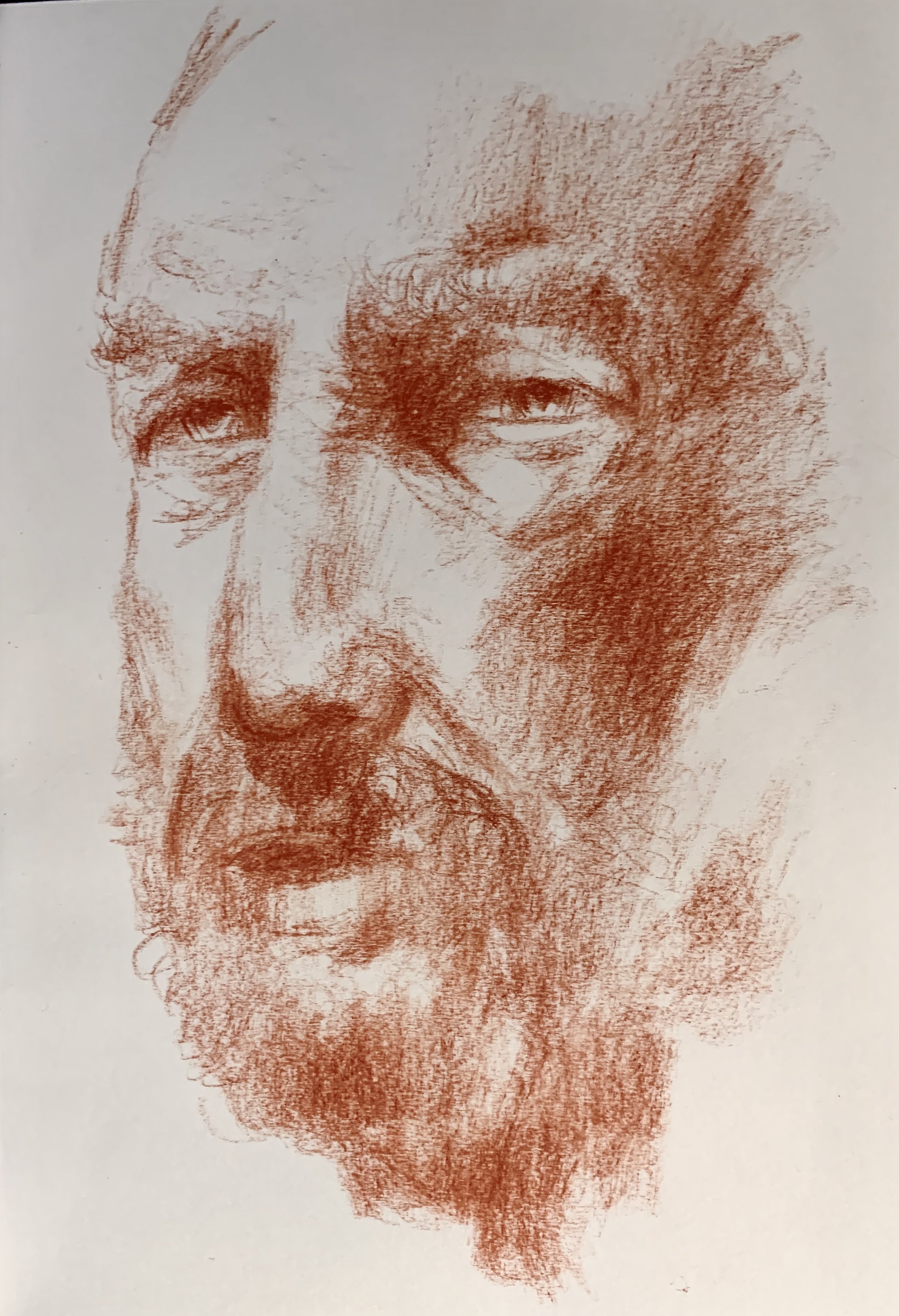 John Tooma; Head Study, 2021, Original Drawing Pastel, 14.8 x 21 cm. Artwork description: 241 study in chalk pastel, Conte pastel on paper...