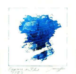 Giuseppe Saitta; Figure In Blue, 1997, Original Printmaking Giclee, 35 x 35 inches. 