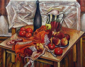 Vladimir Kezerashvili; Still LIfe With Peaches A..., 2012, Original Painting Oil, 33 x 26 inches. Artwork description: 241  still life, peatches, tomatoes      ...