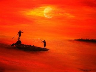 Jamie Voigt; Your Other Left, 2012, Original Painting Acrylic, 18 x 24 inches. Artwork description: 241  Fishing on the Flats in Key West FL at Sunset     ...