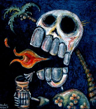 Voodoo Velvet; The Volcano, 2015, Original Painting Acrylic, 16 x 18 inches. Artwork description: 241    Acrylic painted on blue velvet, Velvet painting. Come see the bizarre, the beautiful, the surreal!One of a kind original velvet paintings, created for your enjoyment.  For more information visit: www. voodoovelvet. com         ...