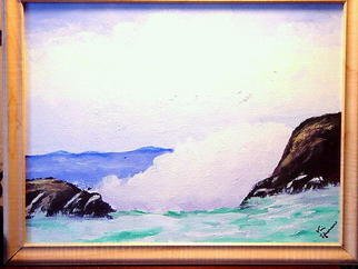 Vincent Sferrino; Raging Sea, 2002, Original Painting Acrylic, 14 x 11 inches. Artwork description: 241  This was an early work  ...