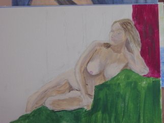 Vincent Sferrino; Reclining Woman, 2013, Original Painting Acrylic, 20 x 16 inches. 