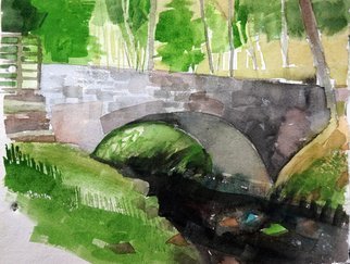 Walter King; The Bridge 1, 2014, Original Watercolor, 11 x 13 inches. Artwork description: 241    Of the Scottish Highlands, Argyle Country, during a trip to Scotland, Oban and Appin in May 2014   ...