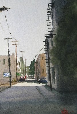 Kenneth Ware; Down The Alley, 2005, Original Watercolor, 9 x 11 inches. 