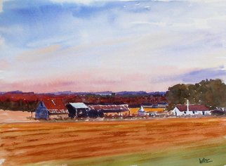 Kenneth Ware; Sunset Farm, 2004, Original Watercolor, 14 x 11 inches. 