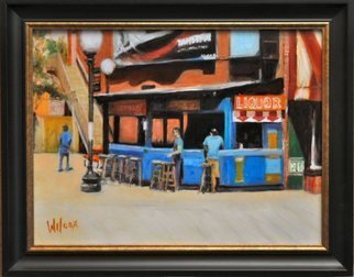 Wayne Wilcox; Beale Street Bar, 2011, Original Painting Oil, 24 x 18 inches. Artwork description: 241  Outdoor bar Beale Street Memphis     ...