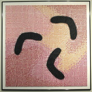 Will Hanlon; Beach Boomerangs, 2013, Original Mosaic, 36 x 36 inches. Artwork description: 241    5,000 Push Pins on Foam Board   ...