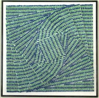 Will Hanlon; Green Squaredance, 2012, Original Mosaic, 22 x 22 inches. Artwork description: 241  5,000 Push Pins on Foam Board ...