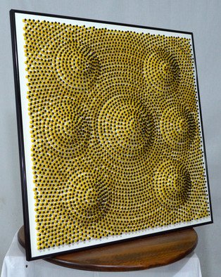 Will Hanlon; Sand Castles, 2013, Original Sculpture Mixed, 30 x 30 inches. Artwork description: 241         6,000 Custom Painted Push Pins on Foam Board        ...