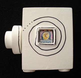 Wilson Sasso; LITTLE BOX 1, 2007, Original Mixed Media, 10 x 15 cm. Artwork description: 241  This is an interactive piece. An spinning knob shows little comics figures made of nankin and water color.  ...