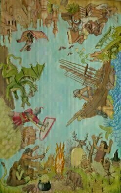Wendy Lippincott, 'Fantocrasy', 2015, original Painting Oil, 50 x 80  x 1 inches. Artwork description: 1911 Fantasy Images...
