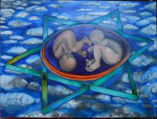 Dana Wodak; Yin Yang Symbol, 2014, Original Painting Oil, 120 x 100 cm. Artwork description: 241  spiritual cosmic univers art realistic oilpaintings in thin layers of colourfineart ...