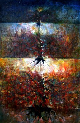 Wojtek Kowalski; The Fire Of Forest, 2000, Original Painting Oil, 68 x 98 cm. Artwork description: 241 unusual, very, vibrance, vibrant, warm, other, artist, colours, drawingpencil, fantasies, feelings, galleries, giclee, graphic, imagination, ink, oil, paintin, pastels, peace, poland, psychedelic, selftaught, silence, surrealisti, thoughts, trees, watercolour, joy...