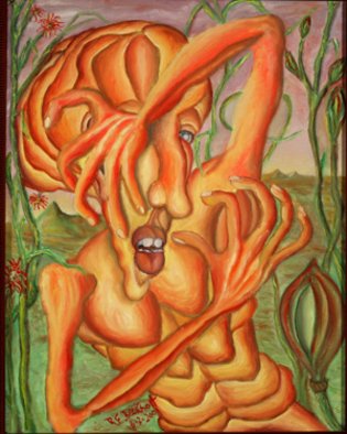 Richard Beckholt; Phobia, 2005, Original Painting Oil, 14 x 18 inches. Artwork description: 241  The phobic reaction when one feels that life in every aspect is closing in . ...