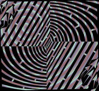 Yanito Freminoshi; Maze Of Tunnel Illusion A..., 2013, Original Digital Drawing,   inches. Artwork description: 241  Trippy looking pattern based maze created using a combination of arc- circles and lines. The maze is considered a medium difficulty level, but if you are not able to solve it on your own recognisance, then the artist has also prepared for you a ...