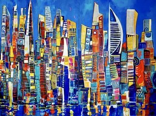 Paul Ygartua; Dubai Modernism, 2021, Original Painting Acrylic, 95 x 72 inches. Artwork description: 241 City of Dubai, acrylic on canvas by Paul Ygartua...