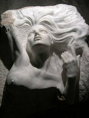Zamin Sangtarash; The Dying Mermaid, 2009, Original Sculpture Stone, 23 x 14 inches. 