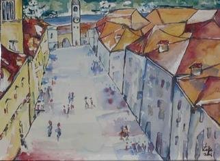 Costanza Zappa; Dubrovnik, 2004, Original Watercolor, 45 x 60 cm. 