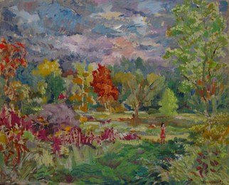 Dana Zivanovits; AUTUMN STORM, 2013, Original Painting Oil, 22 x 18 inches. Artwork description: 241            This painting was done from life in oil on linen mounted to masonite.               ...