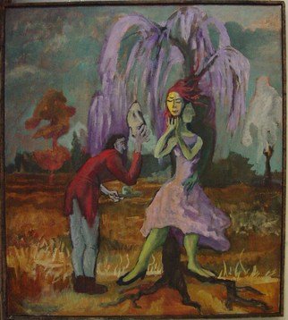 Dana Zivanovits; COURTSHIP, 1985, Original Painting Oil, 30 x 36 inches. Artwork description: 241    This painting is an early work done in 1985 in oil on stretched linen.  ...