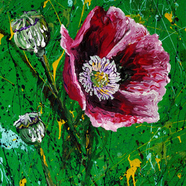 Aarron Laidig: 'Opium Gum', 2015 Acrylic Painting, Floral. Artist Description:  Impression of the poppy and opium gum. Papaver somniferum, The 