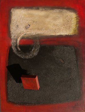 Chi Harkrader: 'red onyx i', 2015 Mixed Media, Abstract Landscape. Rothko on Steroids.  Mixed, Coal, Pumice,Wood, Brass, Copper, Plastic ...