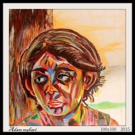 Adam Mghari Artwork Small worries, 2015 Acrylic Painting, Children