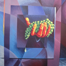 Alejandro Del Valle: 'esfuerzos', 1999 Acrylic Painting, Abstract Figurative. Artist Description:  hand of farmer with the product of your effort ...