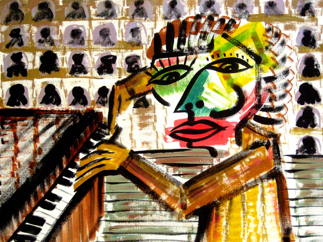 Alex Bodnar  'Piano Maestro', created in 2009, Original Mixed Media.