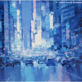 painting new york at night iv painting By Alex Hook Krioutchkov 