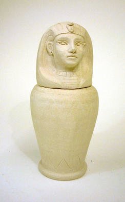 Alice Buttress: 'Egyptian Jar', 2001 Ceramic Sculpture, History. Egyptian Pharaoh Canopc Jar. Handthrown and sculpted in stoneware clay. High fired unglazed....